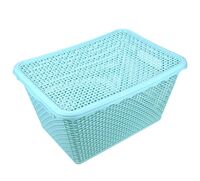 Корзина с крышкой "Оренбургская сеточка" (40х29х20,5 см; бирюзовый)