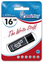 USB Flash Drive 16Gb SmartBuy Glossy series (Black)