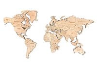 Пазл деревянный "Карта мира" (100х181 см; многоуровневый)