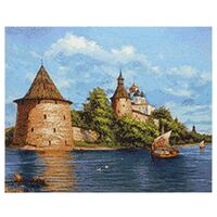 Алмазная вышивка-мозаика "Псковский кремль" (400х500 мм)