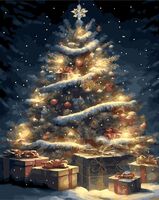 Картина по номерам "Рождественская ель" (400х500 мм)