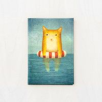 Обложка для паспорта "Котик в море"