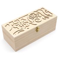 Деревянная заготовка для декорирования "Шкатулка. Цветочный узор"