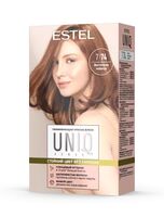Краска-блеск для волос "Uniq Sense" тон: 7/74, русый коричнево-медный