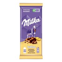 Шоколад молочный "Milka. Bubbles. Банан и йогурт" (87 г)