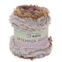 Пряжа "Артемида Колор №02" (150 г; 80 м; серо-бежевый секционный)