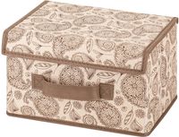Коробка для хранения с крышкой "Пейсли бежево-коричневый" (26х20х16 см)