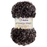 Пряжа "Артемида Принт №02" (100 г; 34 м; черный/серый)