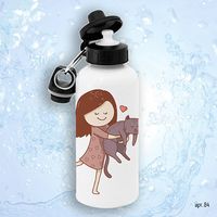 Бутылка для воды "Девочка с котиком" (600 мл)
