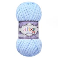 Пряжа "Velluto №218" (100 г; 68 м; детский голубой)