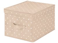 Коробка для хранения с крышкой "Бежевый горошек" (30х40х25 см)