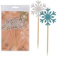 Набор шпажек бамбуковых "Снежинки" (6 шт.)